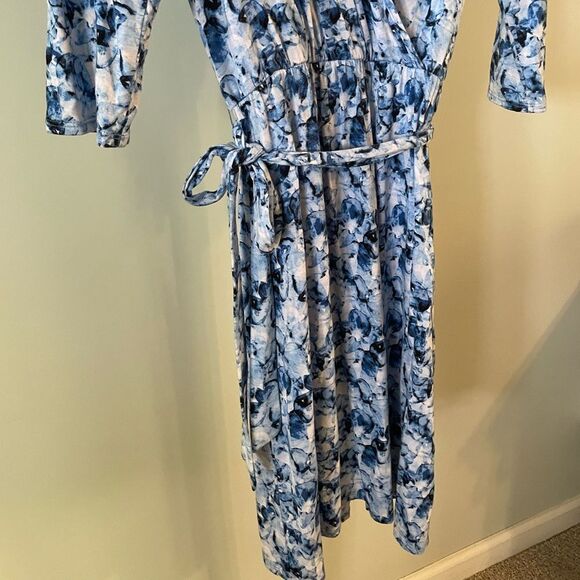 Market & Spruce Blue Wrap Dress - Picture 2 of 6